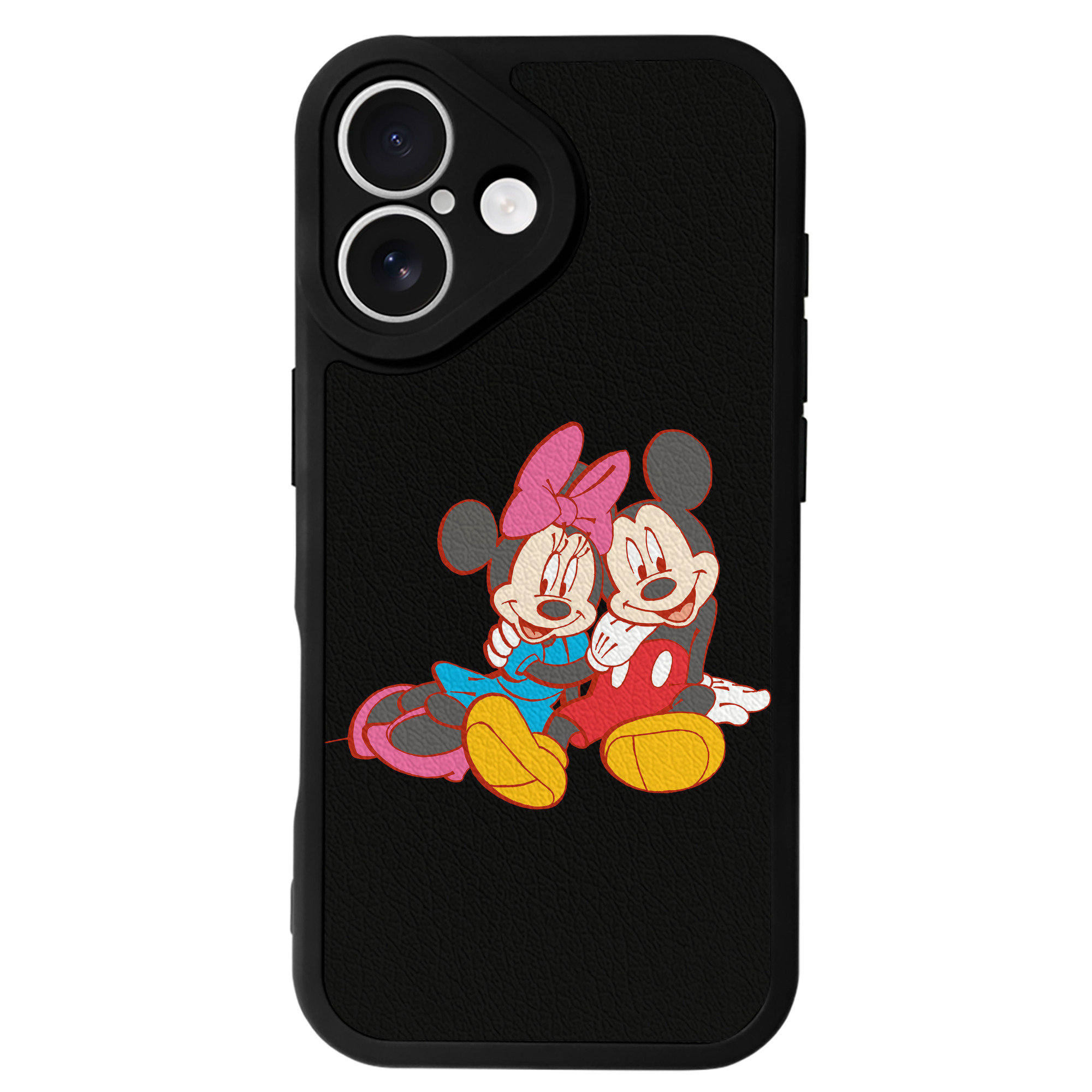 （画像用） ミッキーマウス Mickey Mouse 【iPhone 16シリーズ対応】シリコンスマホケース（レザー調） 材質：シリコン